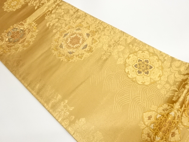 JAPANESE FUKURO OBI / WOVEN FLOWER CREST